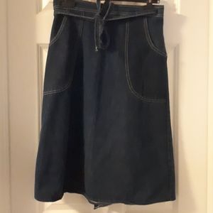 Vintage Denim Wrap Skirt